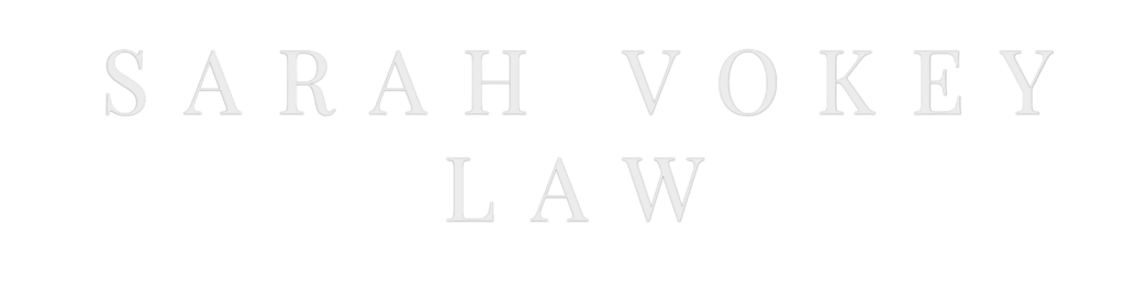 Sarah Vokey Law white logo