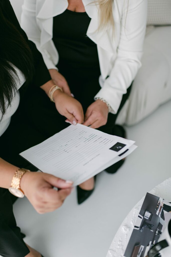 Sarah Vokey, Employment Lawyer viewing a contract